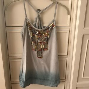 Beaded and Tie Dye Strappy Tank